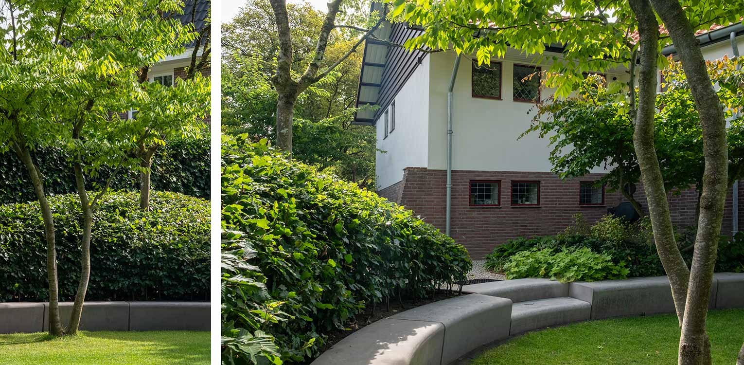 tuinontwerp-stadstuin-Arnhem-ovaal-verdiept-grasveld-betonrand-snoeivorm-beuk-denkers-in-tuinen-Apeldoorn-tuinarchitectuur